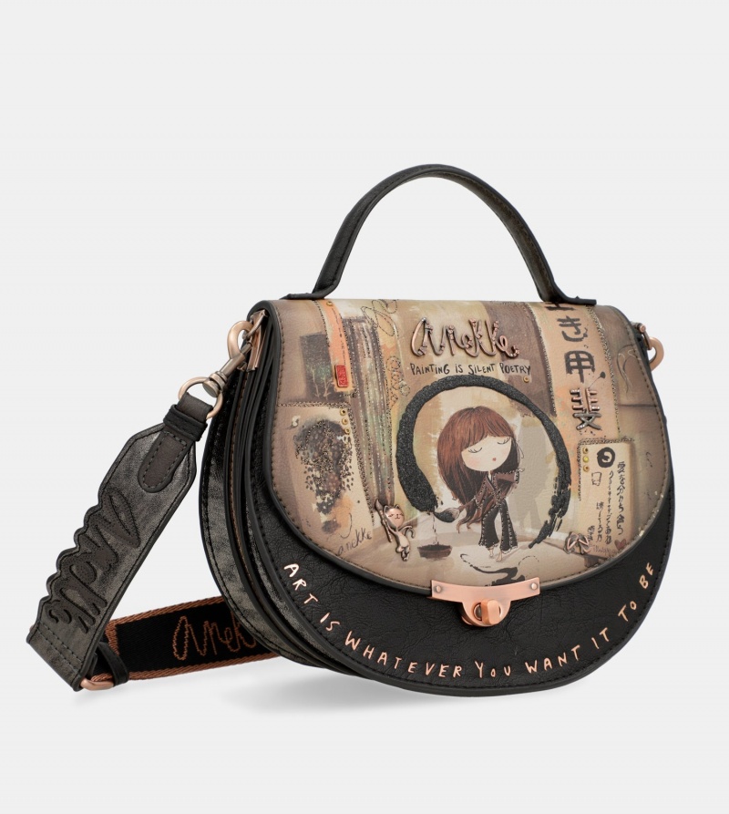 Anekke Shōen Oval Bag With Flap Ženske Torbica | 9142865-KJ